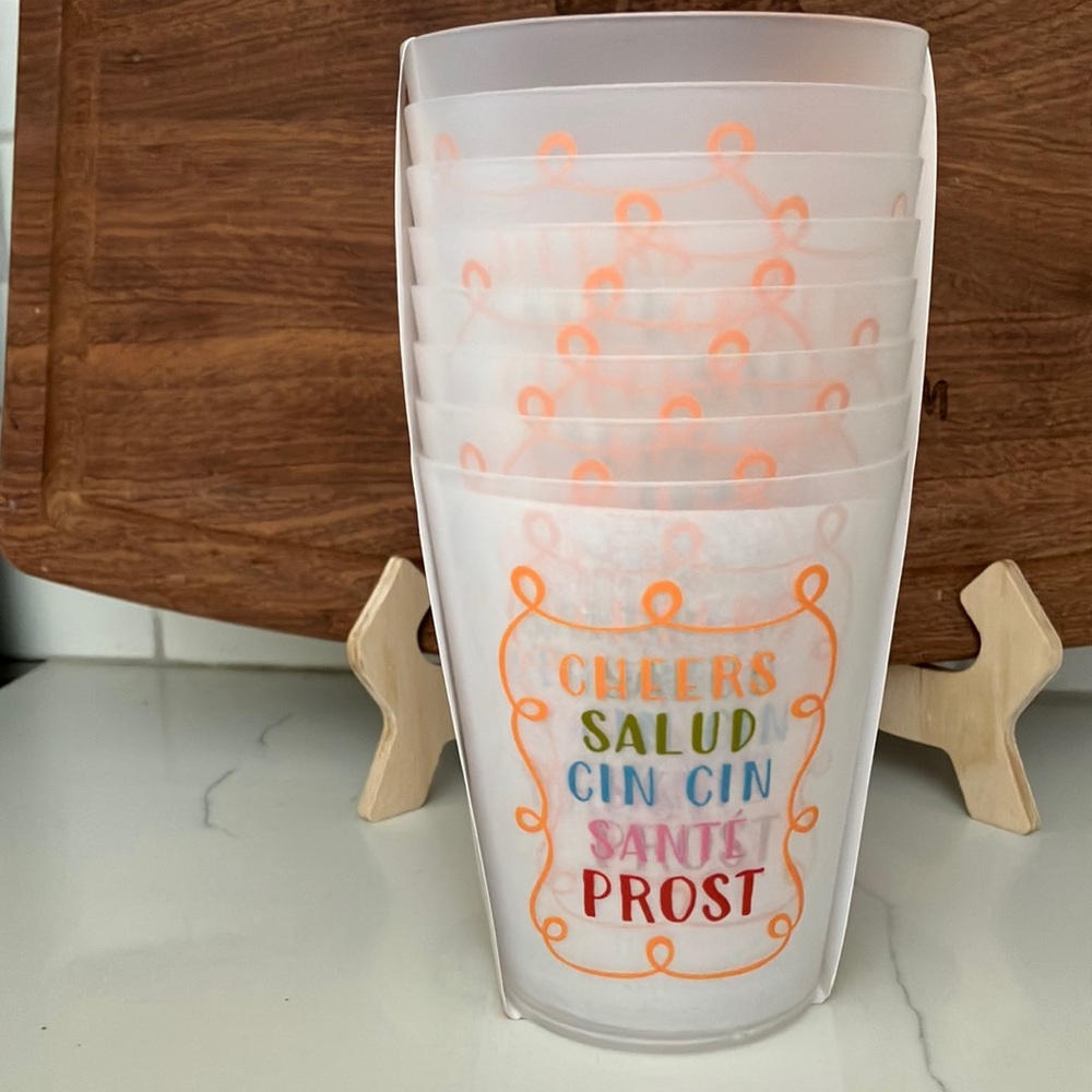 C.C Outdoor Tumblers Set with Orange Accents